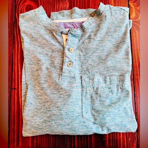 Tallwoods Premium Lifestyle Apparel Shirt Henley Sz Small Green Pocket 3 Buttons - Picture 4 of 9